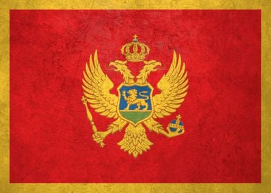 Flag of Montenegro on Wall