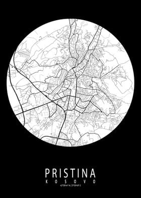 Pristina Map Full Moon