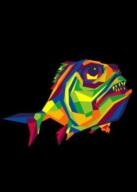 fish piranha popart