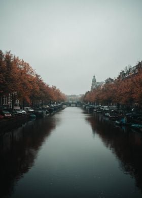 Amsterdam canal in autumn