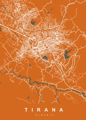 TIRANA Map ALBANIA