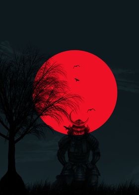 Samurai Solo Red Moon