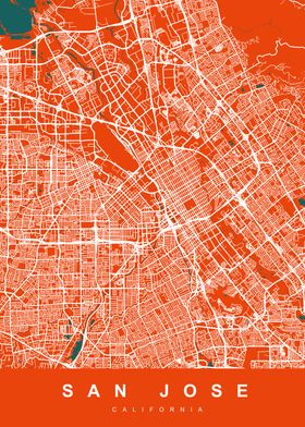 SAN JOSE Map CALIFORNIA 