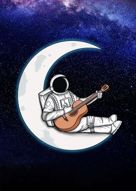 Astronaut and guitar