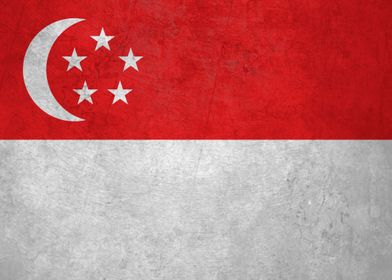 Flag of Singapore on Wall