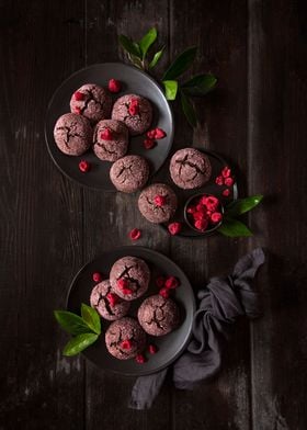 Raspberry chocolate cookie