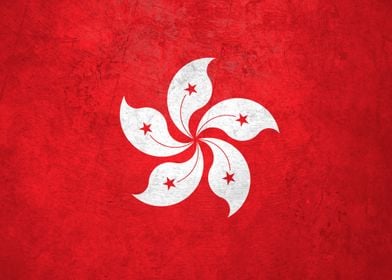 Flag of Hong Kong on Wall