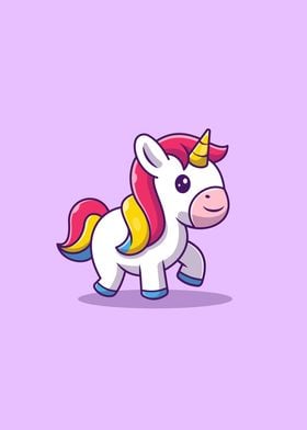 Cute Unicorn Walking