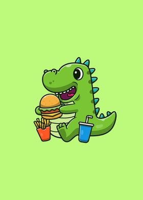 Cute Dinosaur Eating