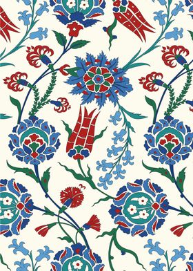 Iznik Turkish pattern