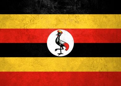 Flag of Uganda on Wall