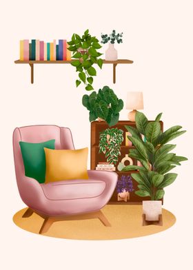Reading Nook With Plants