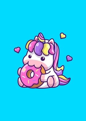 Cute Unicorn With Doughnut