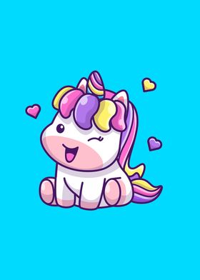 Cute Unicorn Sitting