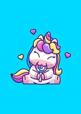 Cute Unicorn Eating