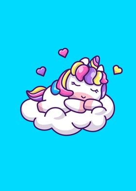 Cute Unicorn Sleeping