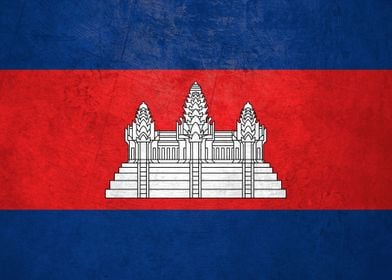 Flag of Cambodia on Wall