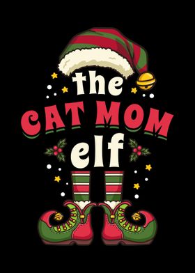 Cat Mom Elf Christmas