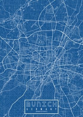 Munich City Map Blueprint