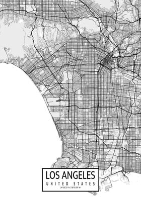 Los Angeles City Map Light