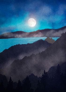 Moon In The Mountains
