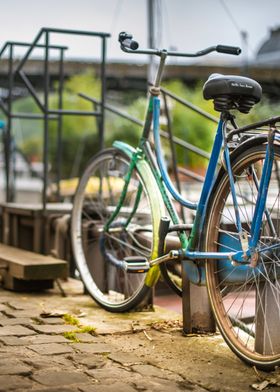 Bike on cobbled street