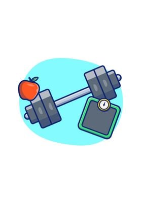 Dumbbell And Apple