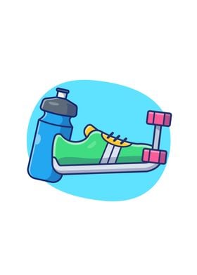 Dumbbell Shoes And Bottle 