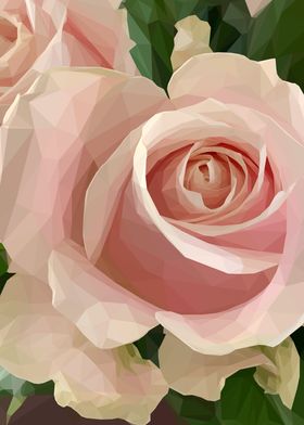 Low Poly Peach Rose