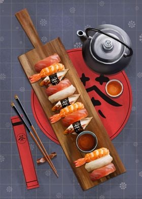 Japan Food Sushi Tea