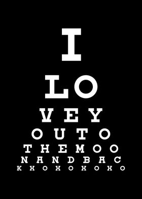 Eye Chart I Love You Poster