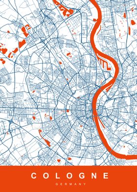 COLOGNE Map GERMANY