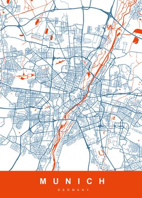 MUNICH Map GERMANY 