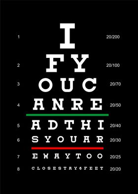 Optician Eye Test Ophthalmologist Chart Art Print by