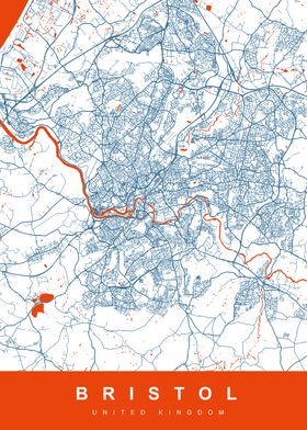 BRISTOL Map England UK