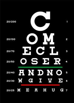 Vision eye test chart