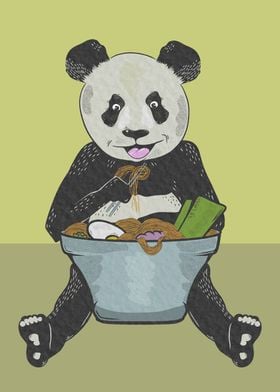 Panda Eating Ramen