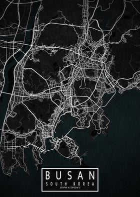 Busan City Map Dark