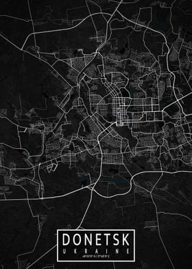 Donetsk City Map Dark