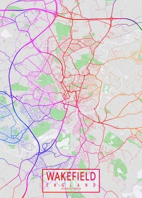 Wakefield Map Colorful