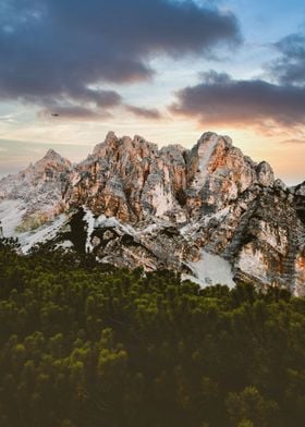 mountain sunset clouds