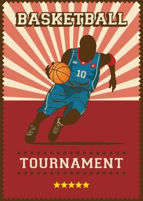 Basketball Vintage Poster