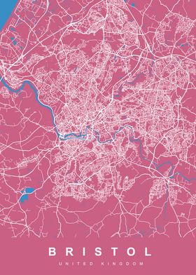 BRISTOL Map England UK