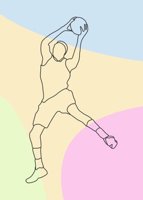 shot basketball line art 