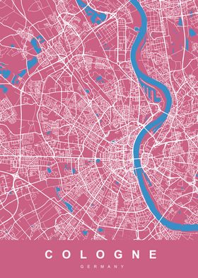 COLOGNE Map GERMANY