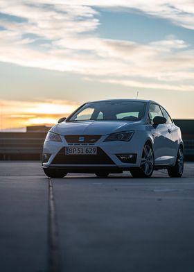 Sports hatchback sunset