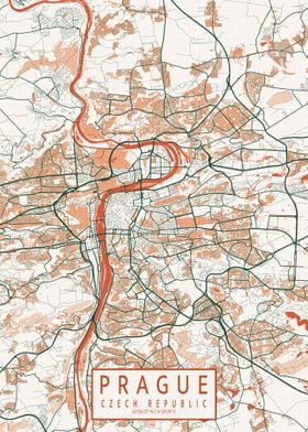 Prague City Map Bohemian