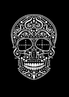 Skull vector background fo