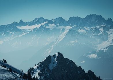 mountains in winter