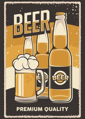 Cold Beer VIntage Poster